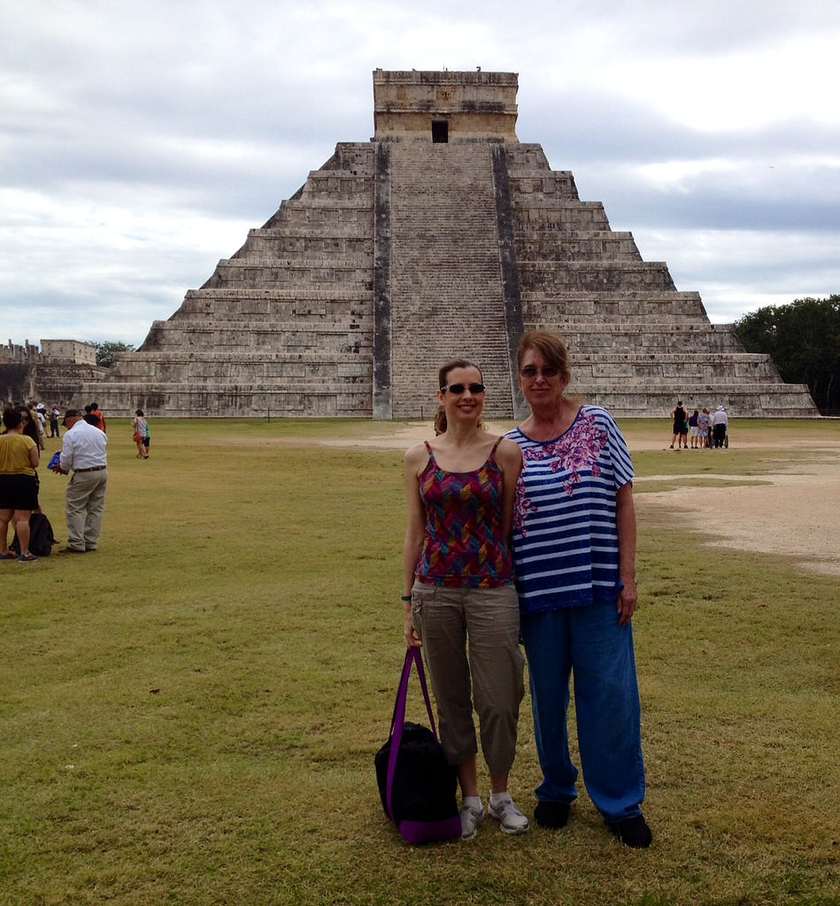 Liberty Travel consultant Christina Racek and her aunt at Chichen Itza.