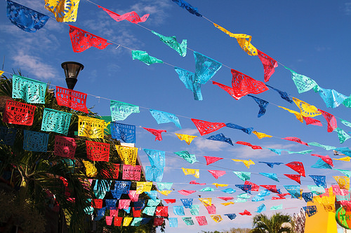 Colorful flags in Mazatlan