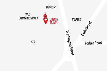 Liberty Travel Woburn map