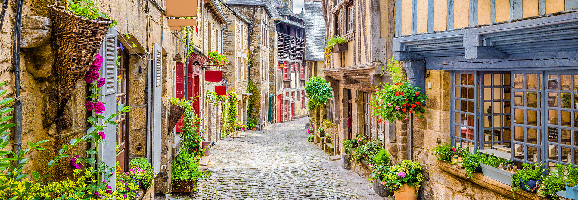 Cobblestone Street in France, Europe