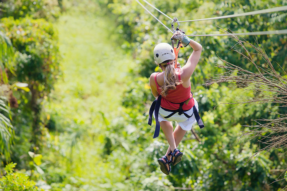 zip-lining in the Caribbean