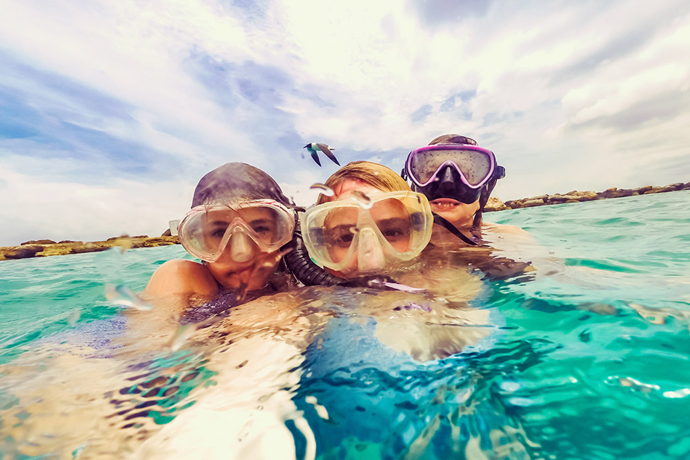 Family snorkeling