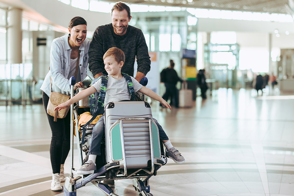 Family at the airport