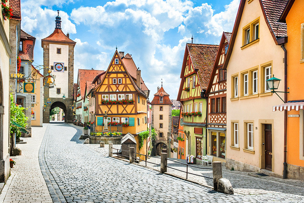 The charming town of Rothenburg ob der Tauber in Germany