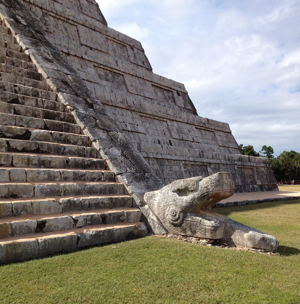 During the equinoxes, the serpent "comes alive" as a shadow snakes its way to the underground.