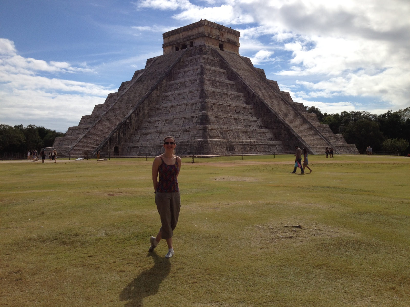 Christina Racek at the iconic Pyramid of Kukulkan