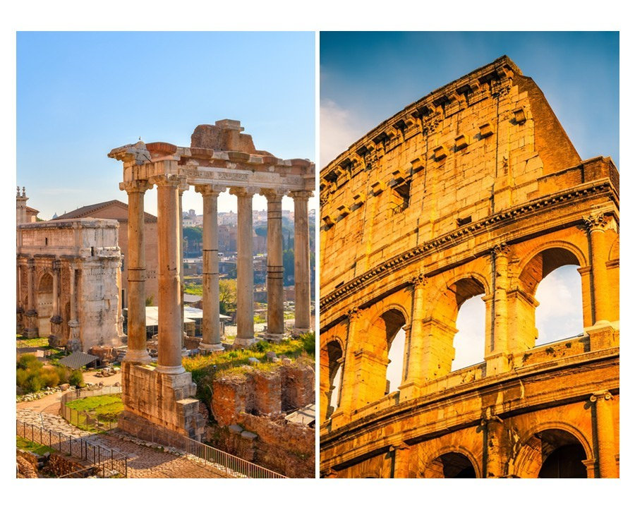 Roman Forum and the Colosseum