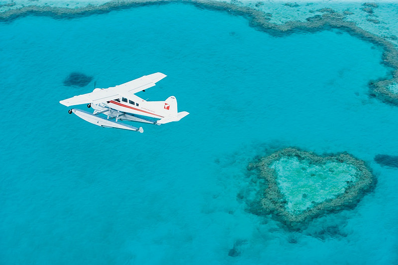Fly over the Great Barrier Reef