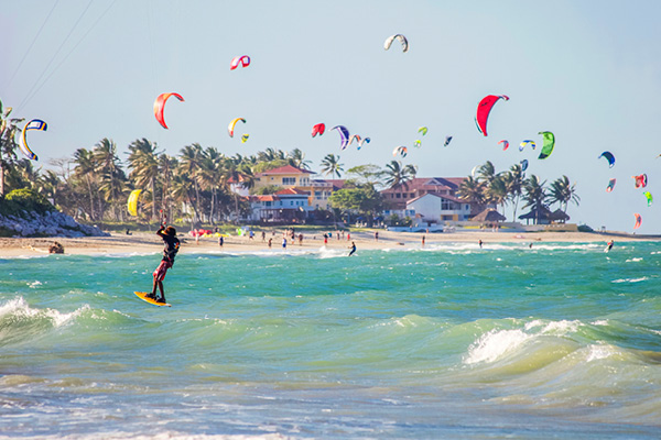 Playa Cabarete is one of the top kitesurfing destinations in the Dominican Republic