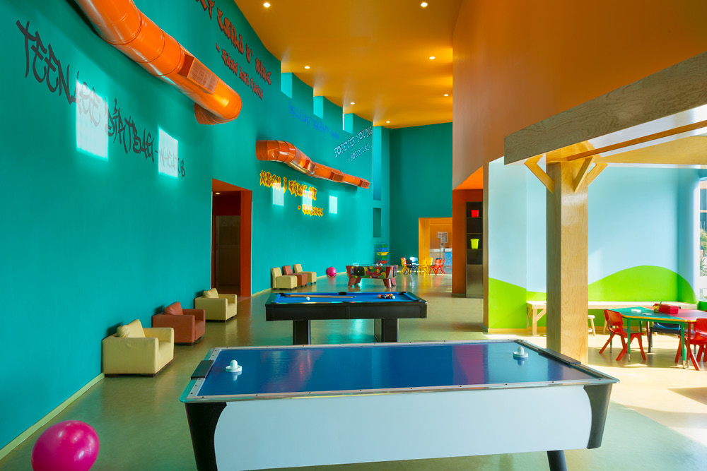 The colorful kids club area at the Hard Rock Hotel Cancun