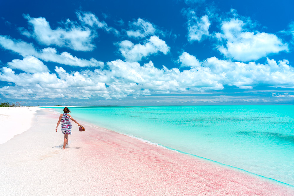 Many of the beaches in The Bahamas are famous for having pink sand