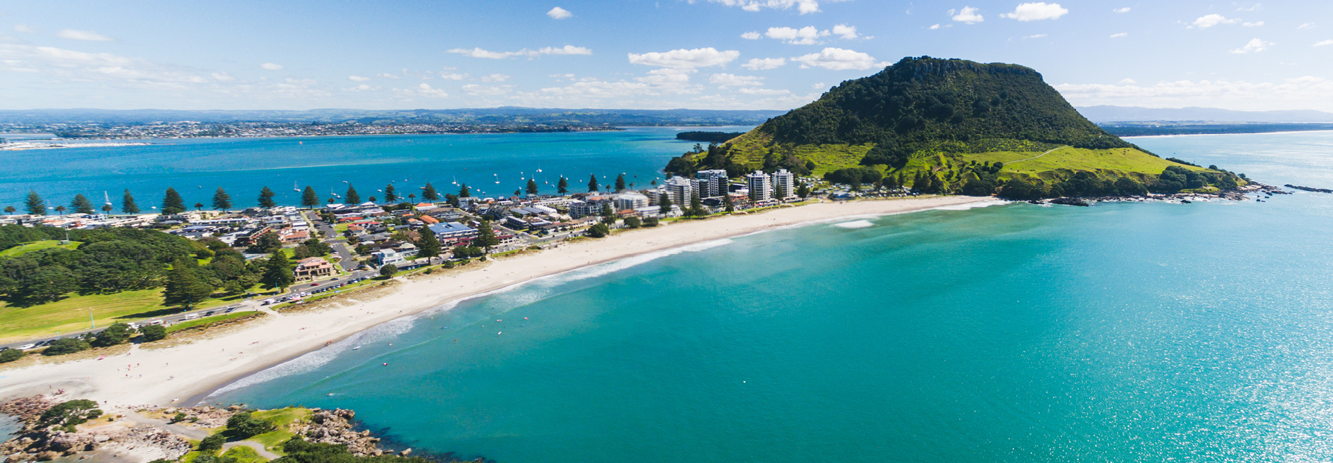 Mt. Maunganui view from Moturiki Island, New Zealand