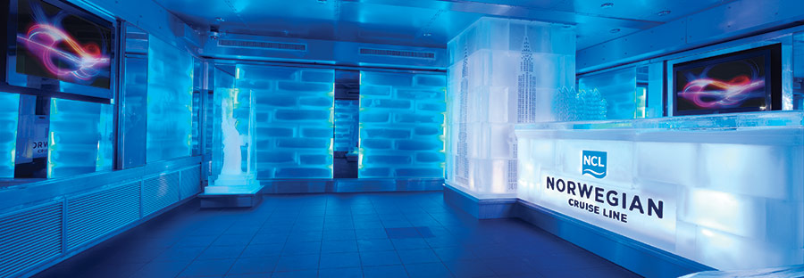 The Ice Bar on the Norwegian Breakaway