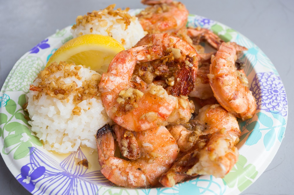 Plate of food from Geste Shrimp Truck