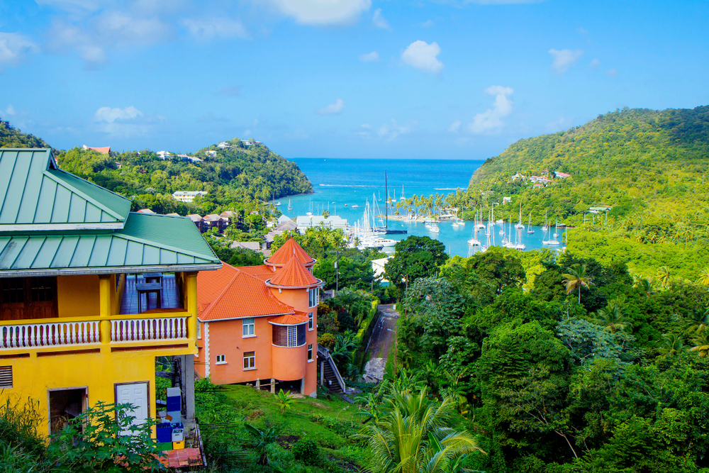 Taking in the views in Saint Lucia