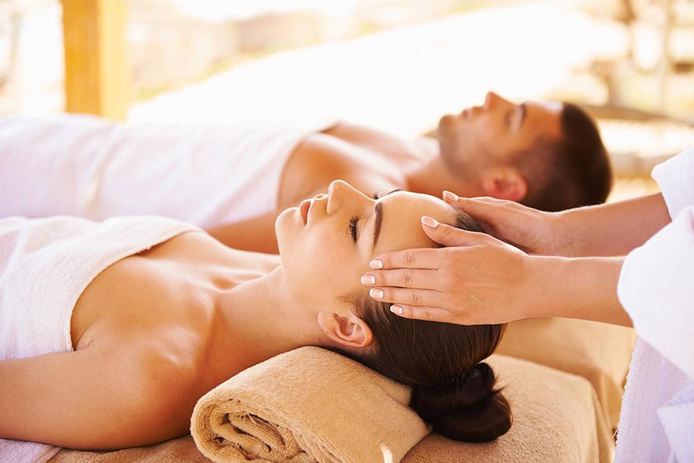 Couple getting a massage