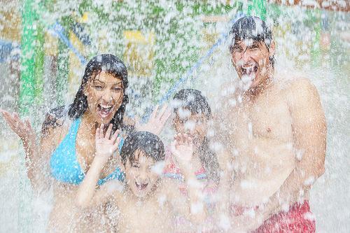 Family enjoying an activity on their vacation
