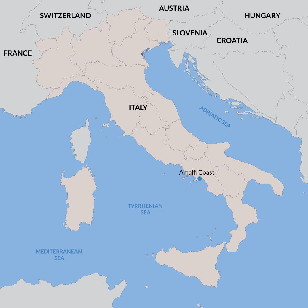 Amalfi Coast vacations map