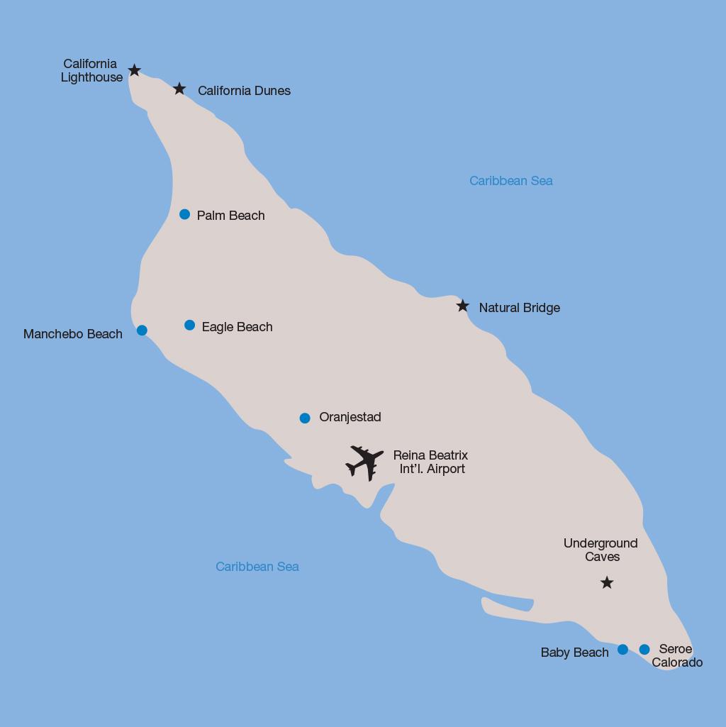 Aruba vacation map