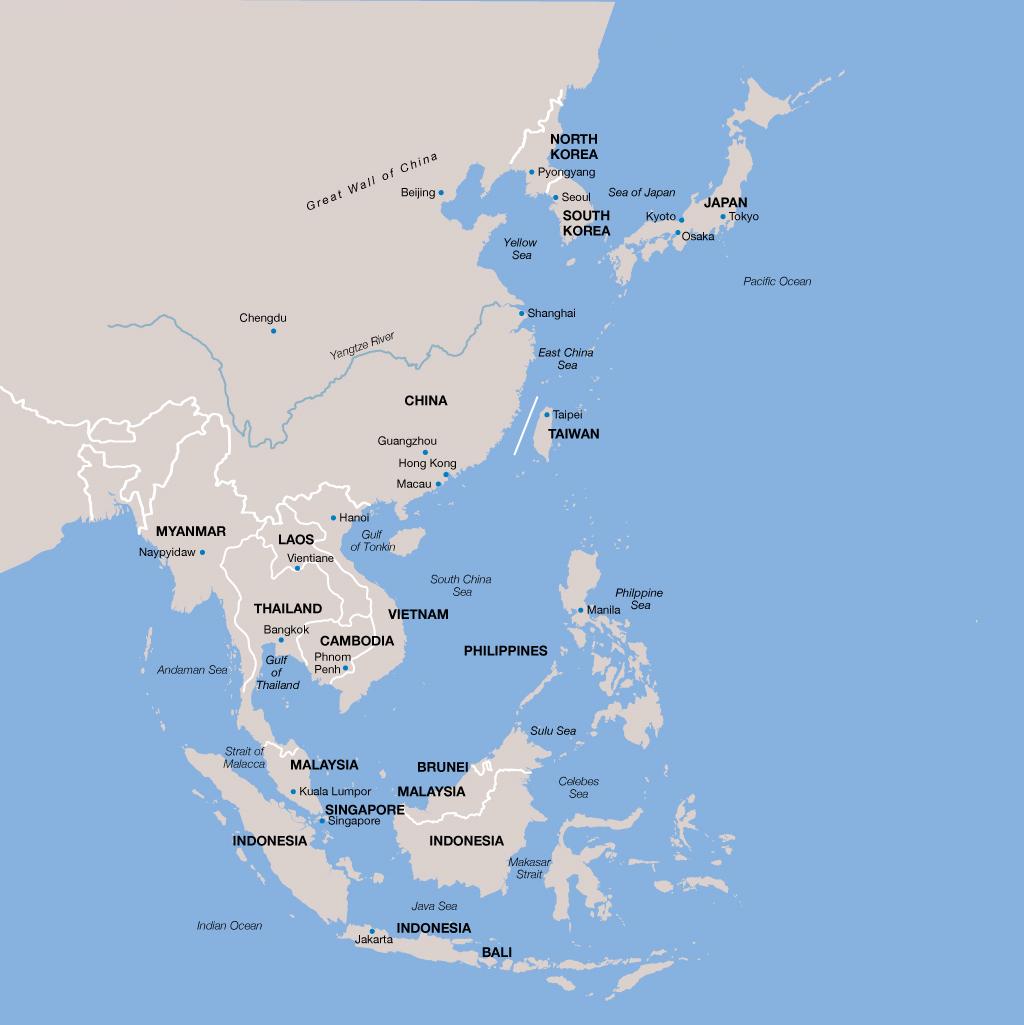 Asia Vacations Map