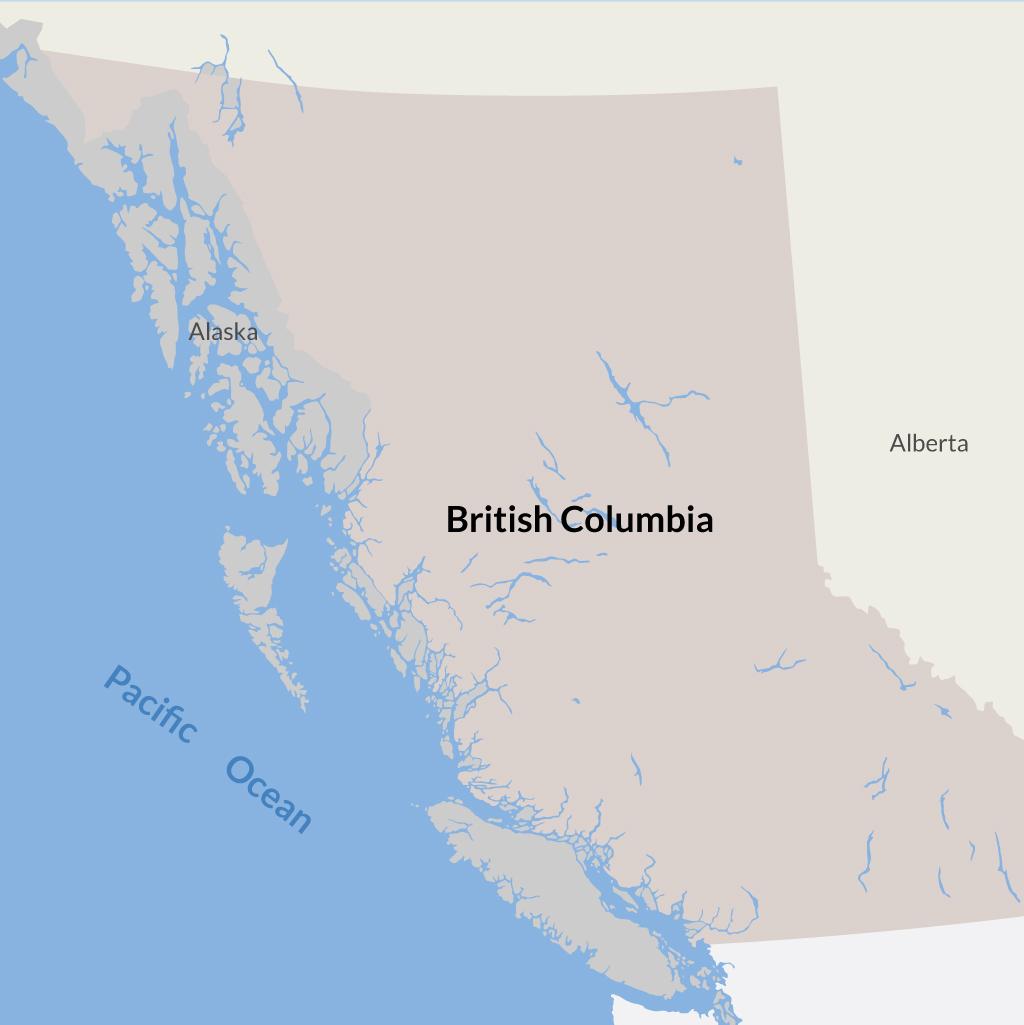 British Columbia vacations map