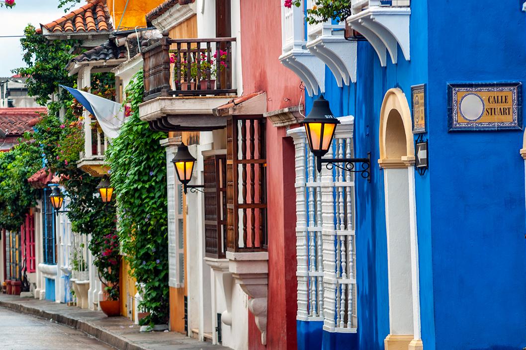 Colorful architecture in Cartagena, Colombia