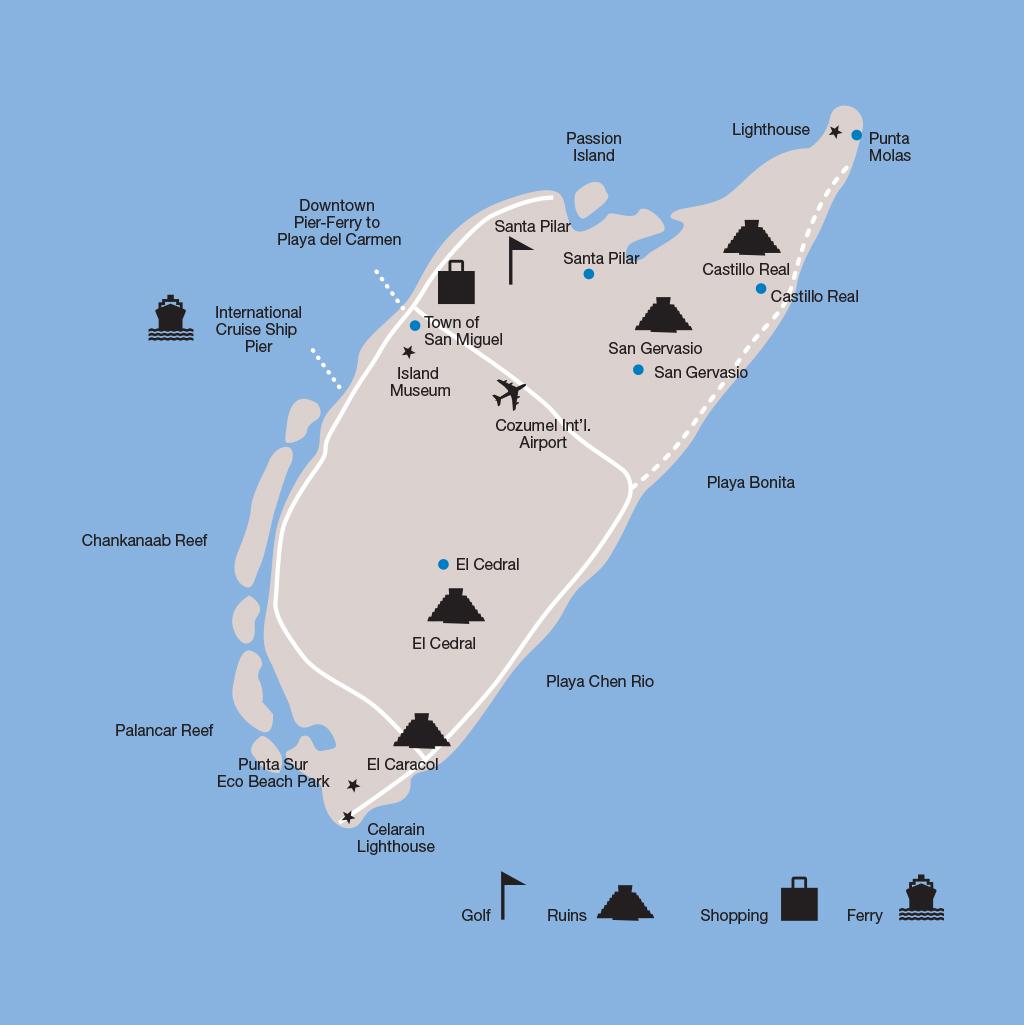 Cozumel vacations map