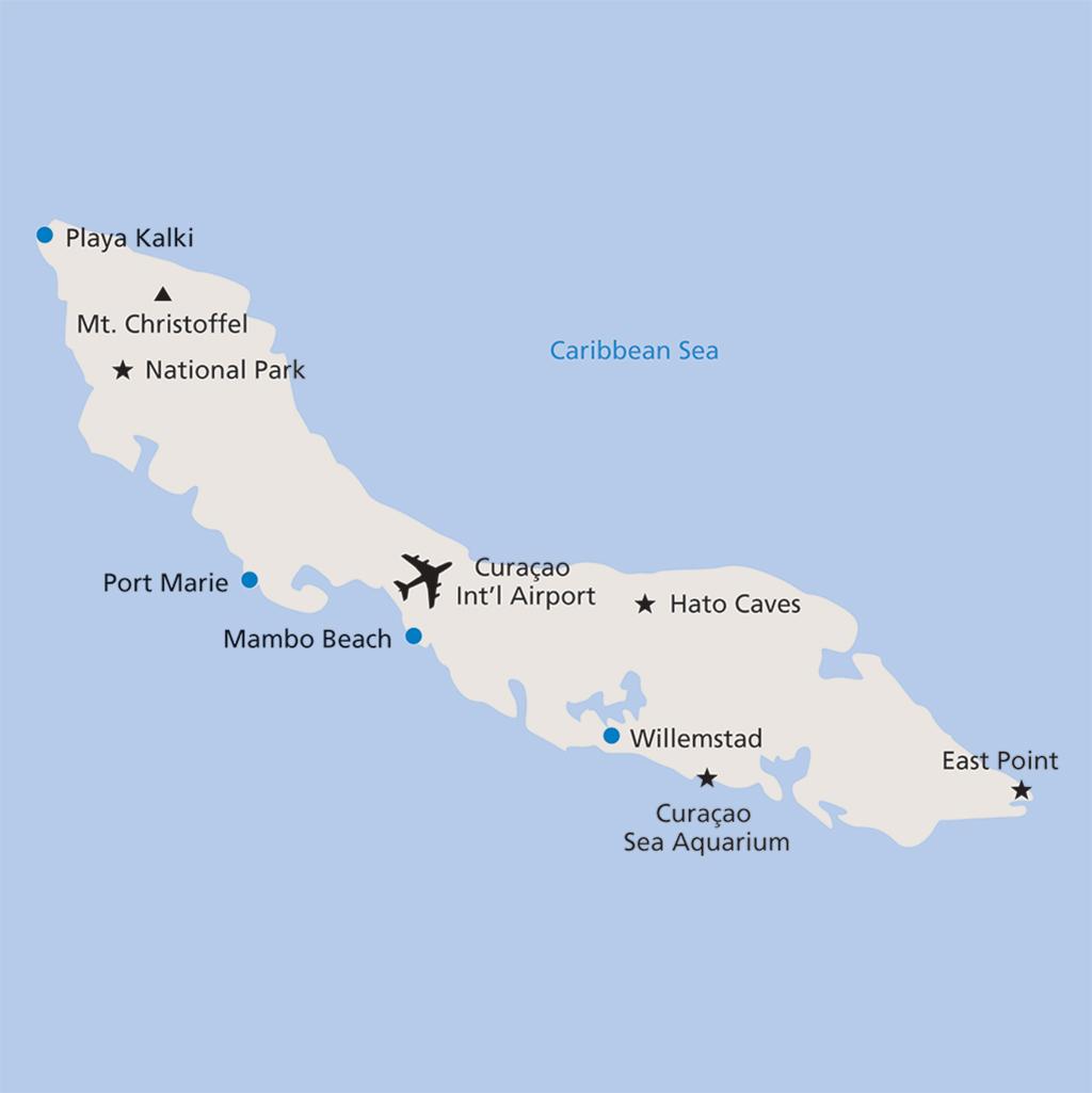 Curacao vacation map