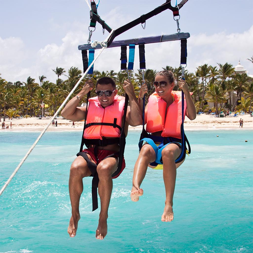 Parasailing on Dominican Republic vacation packages