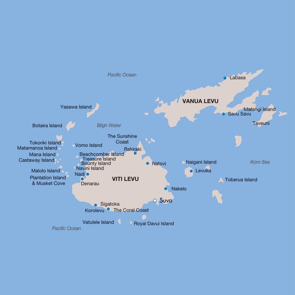 Fiji vacations map