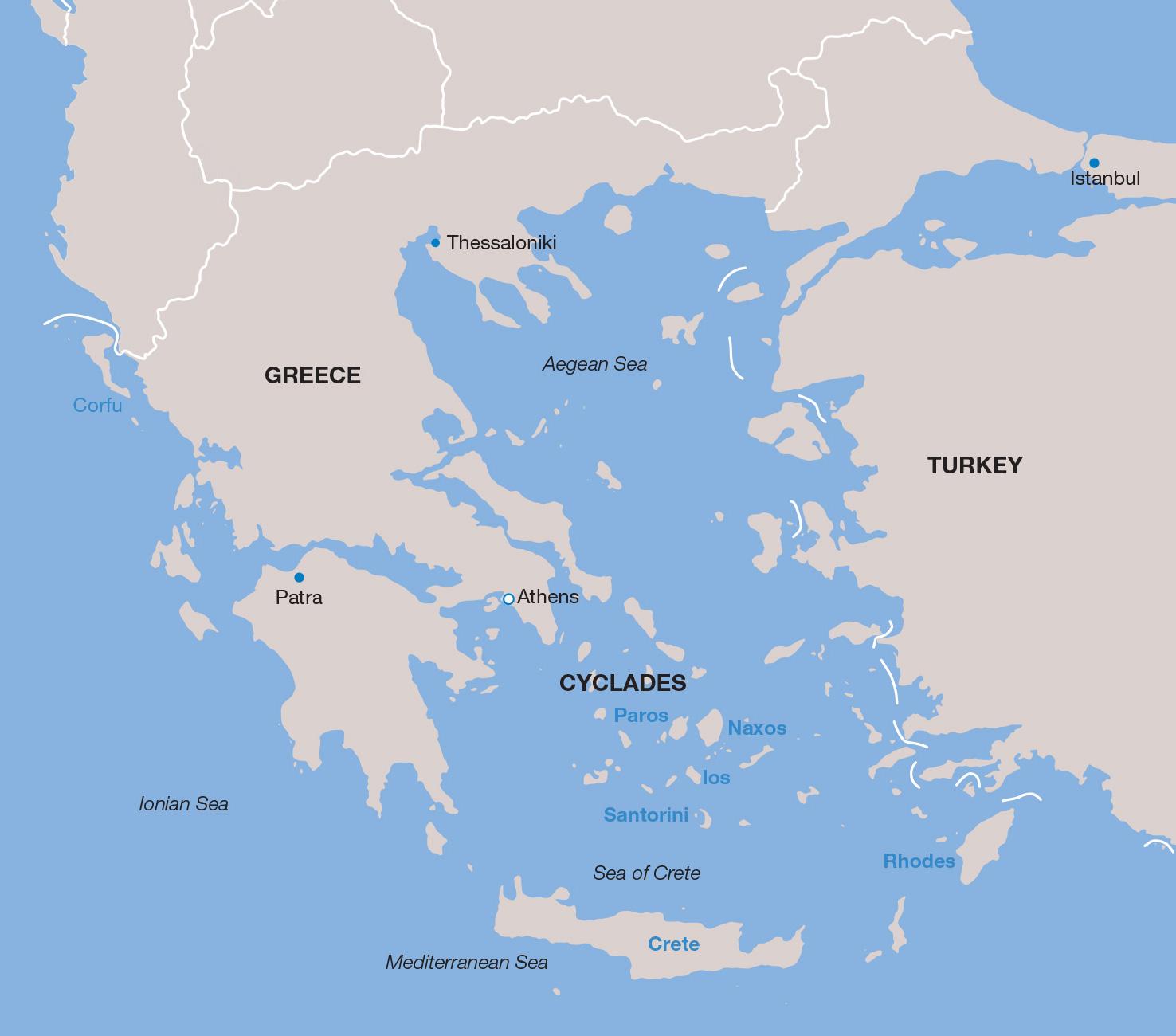 Greece vacations map
