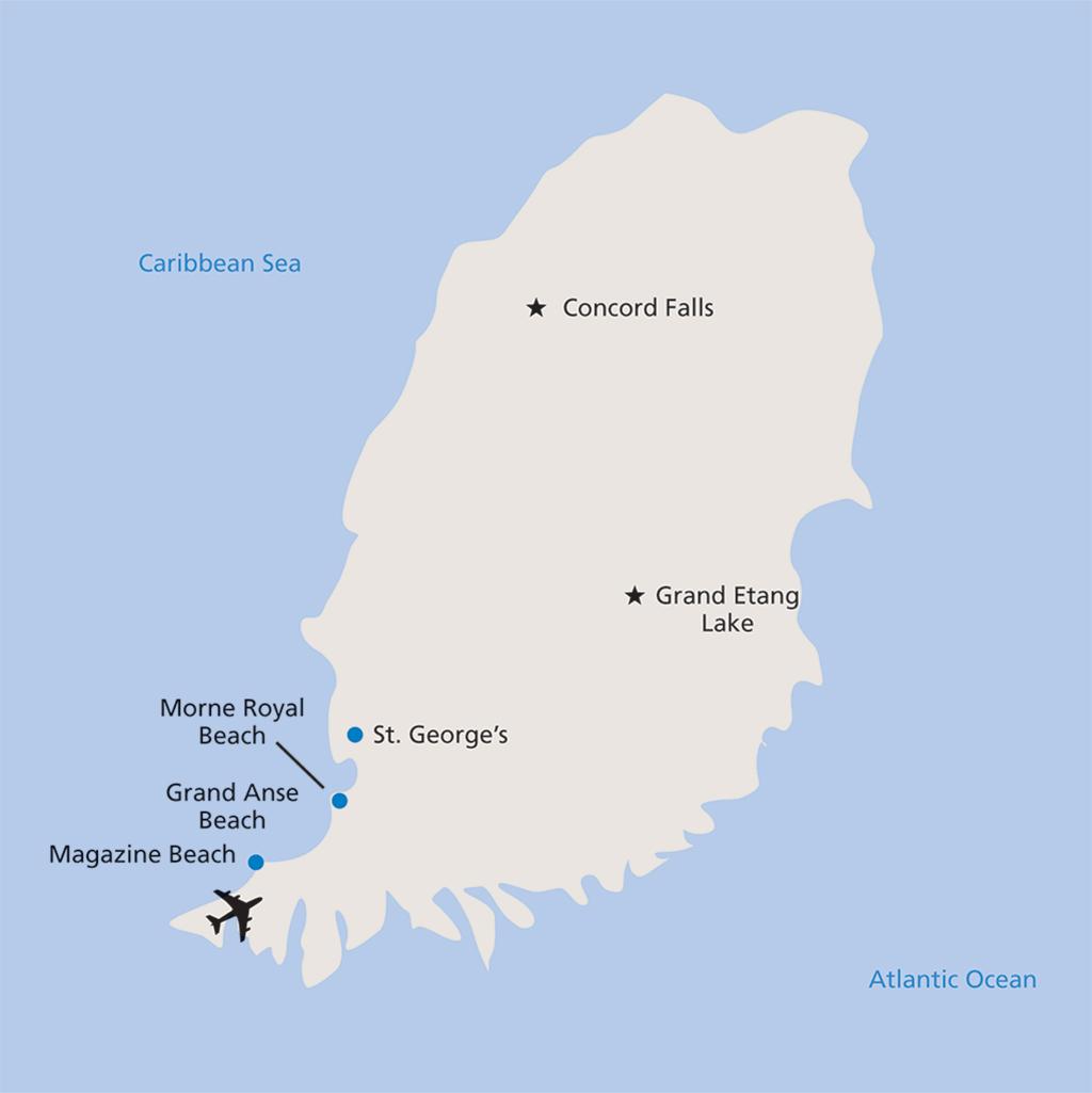 Grenada vacation map
