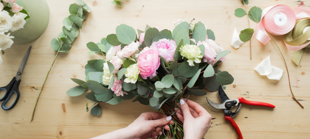 Arranging flowers