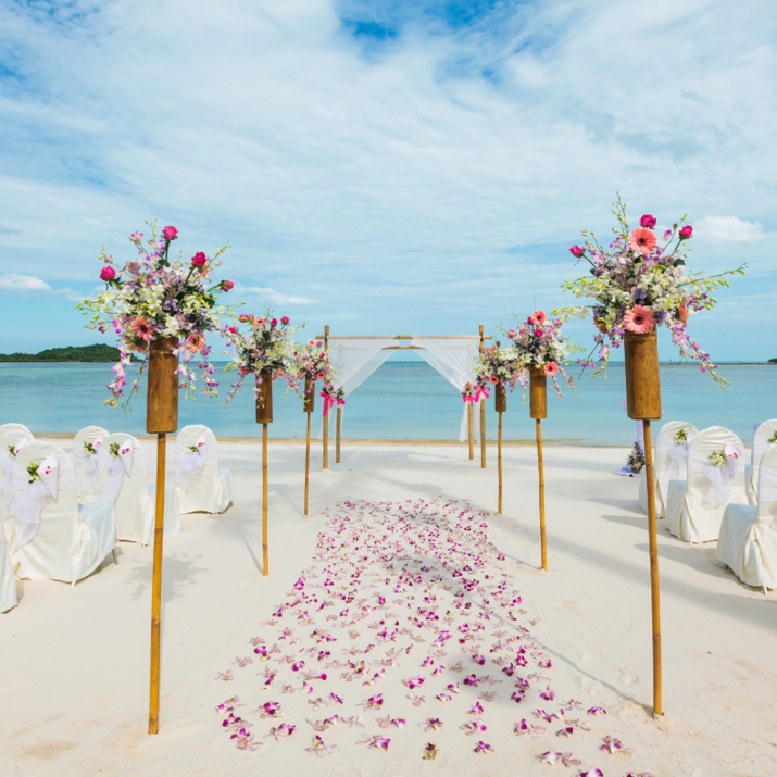 Beachfront wedding