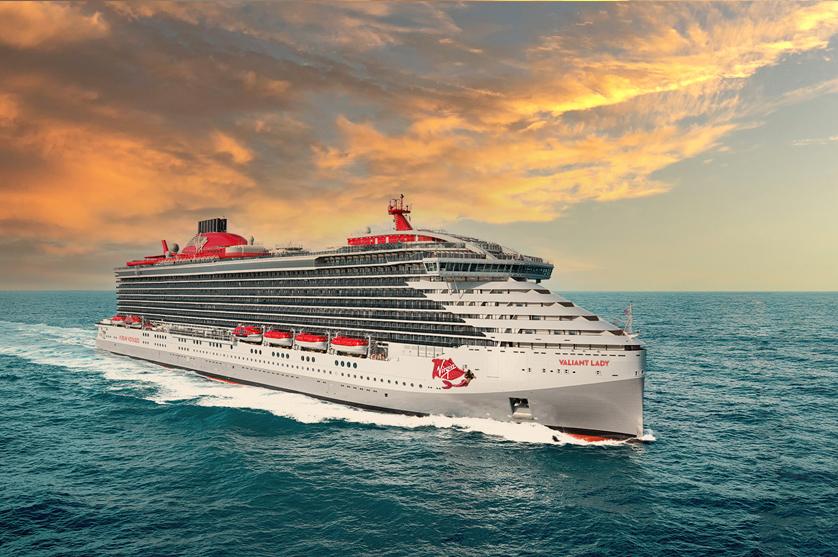 Virgin Voyages cruise ship at sea