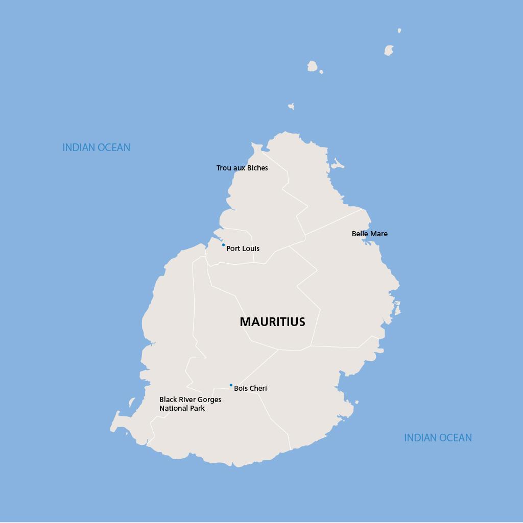 Mauritius vacation map