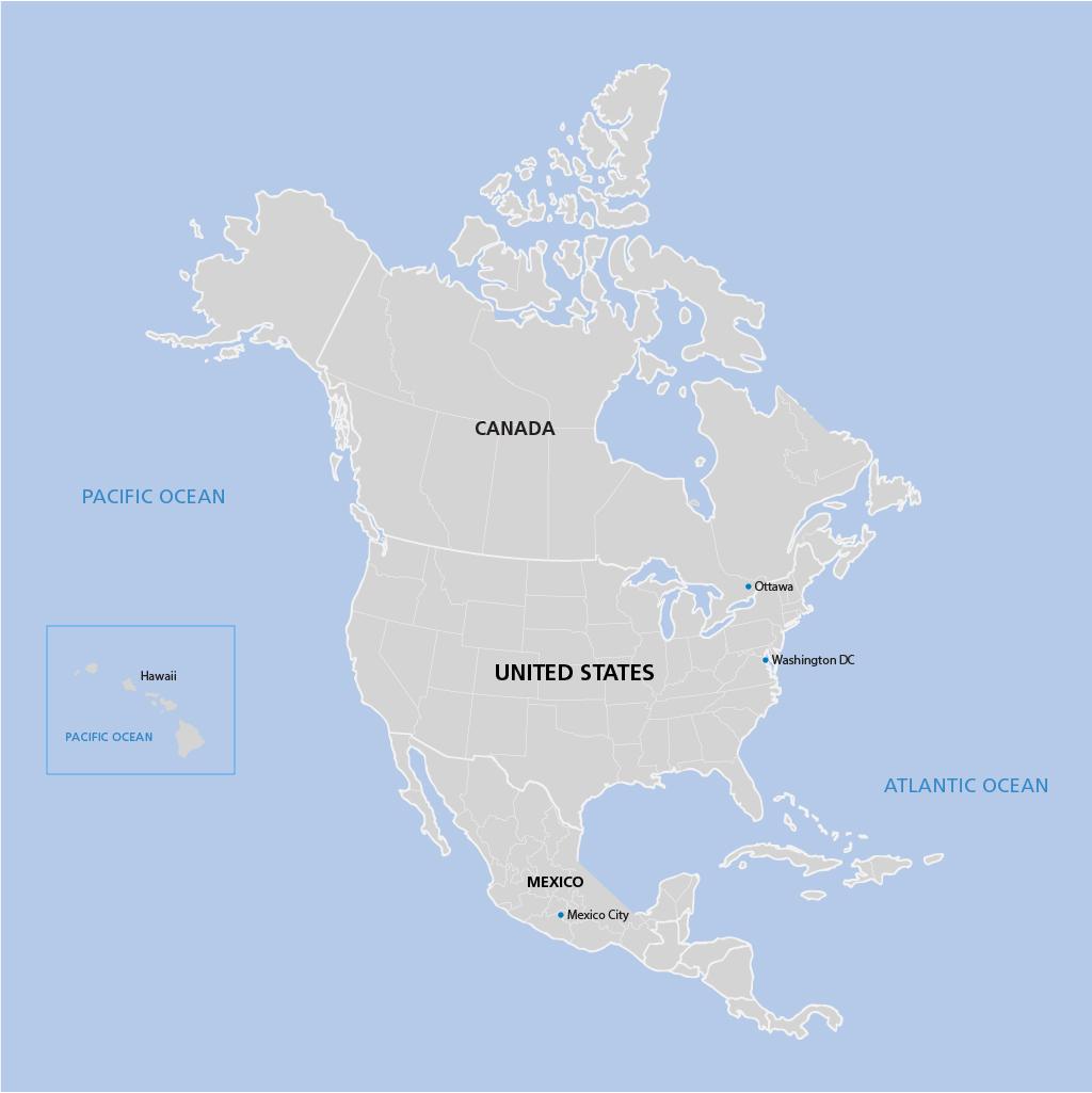 North America vacation map