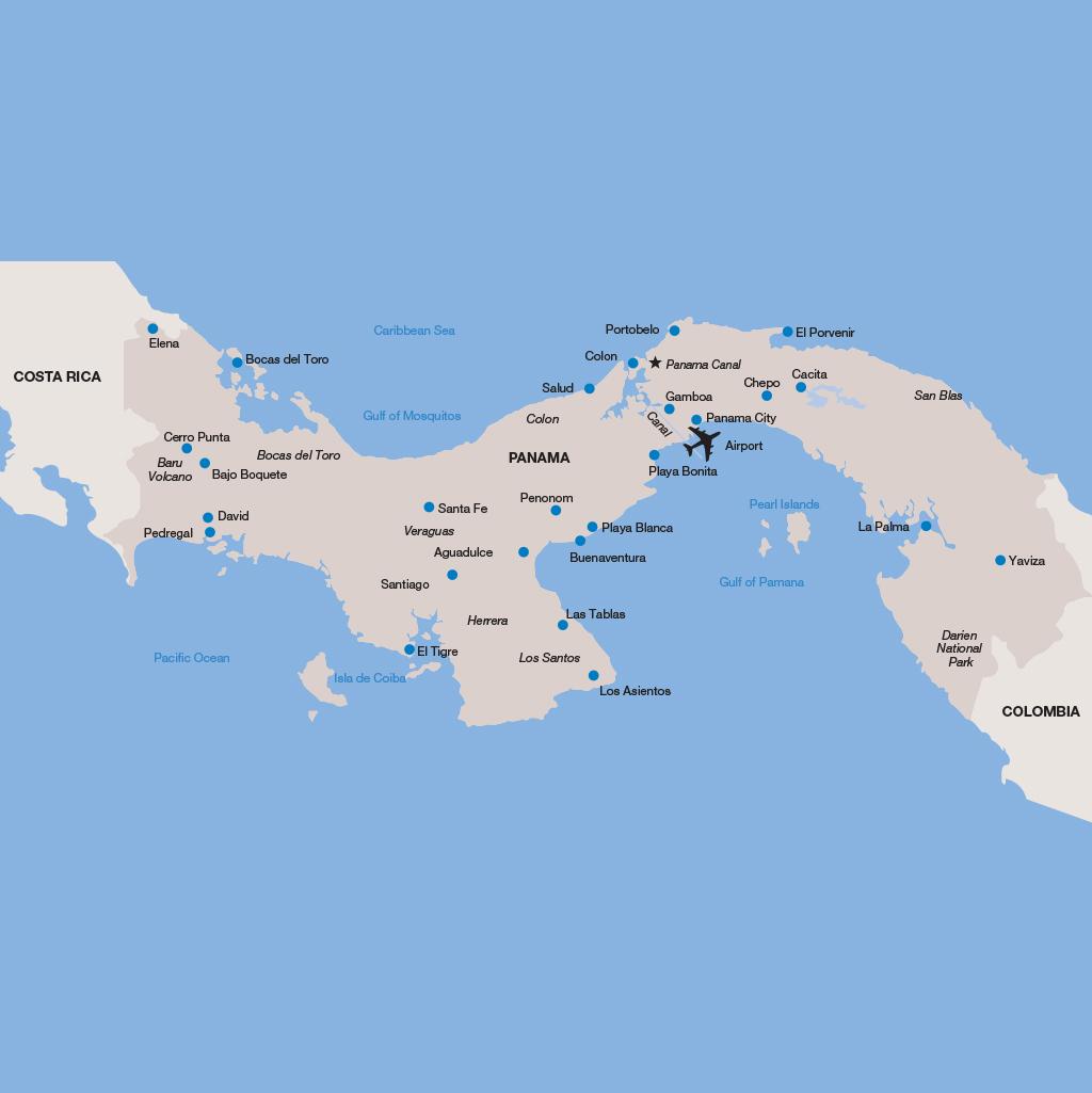 Panama vacation map