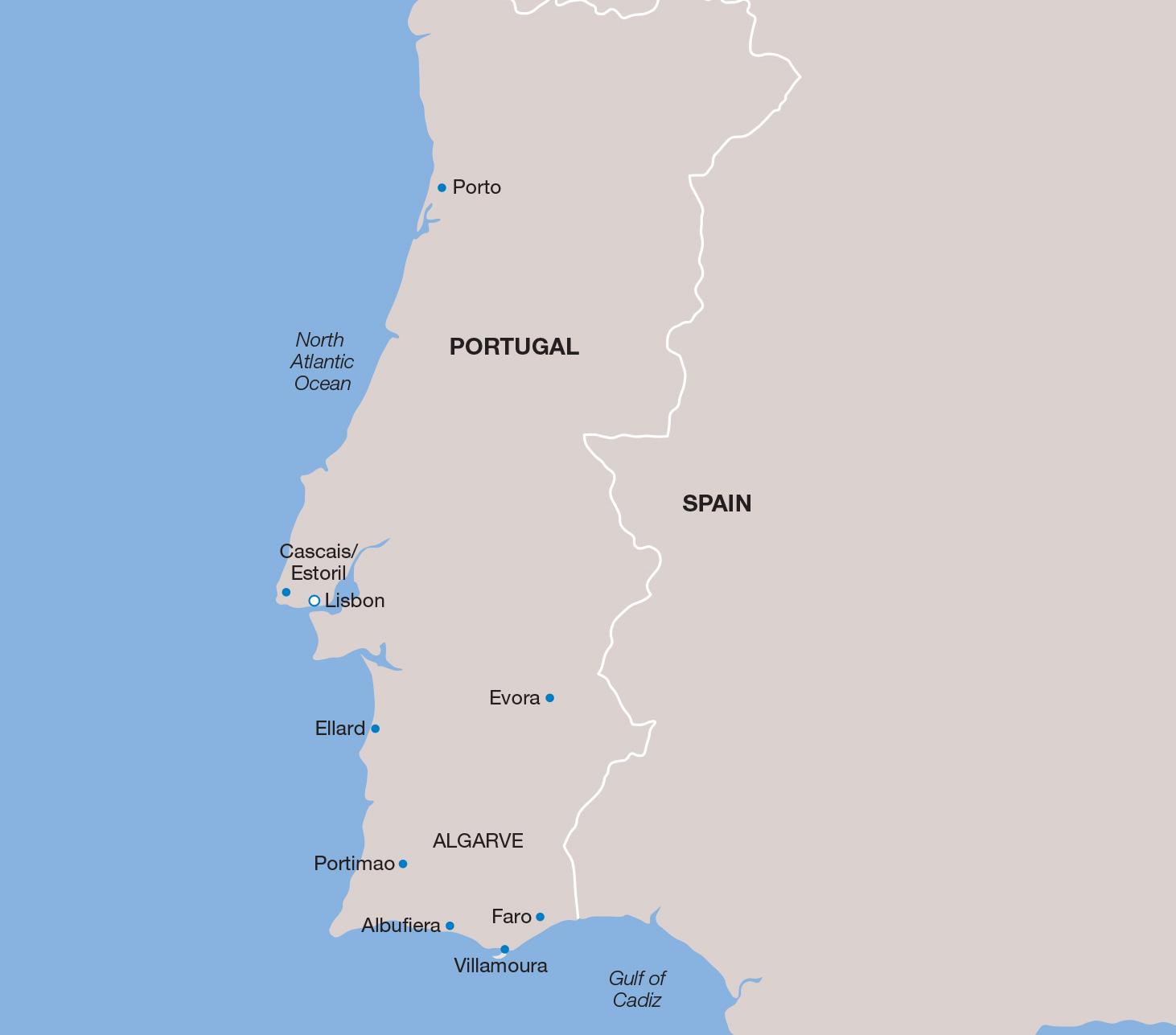 Portugal vacation map
