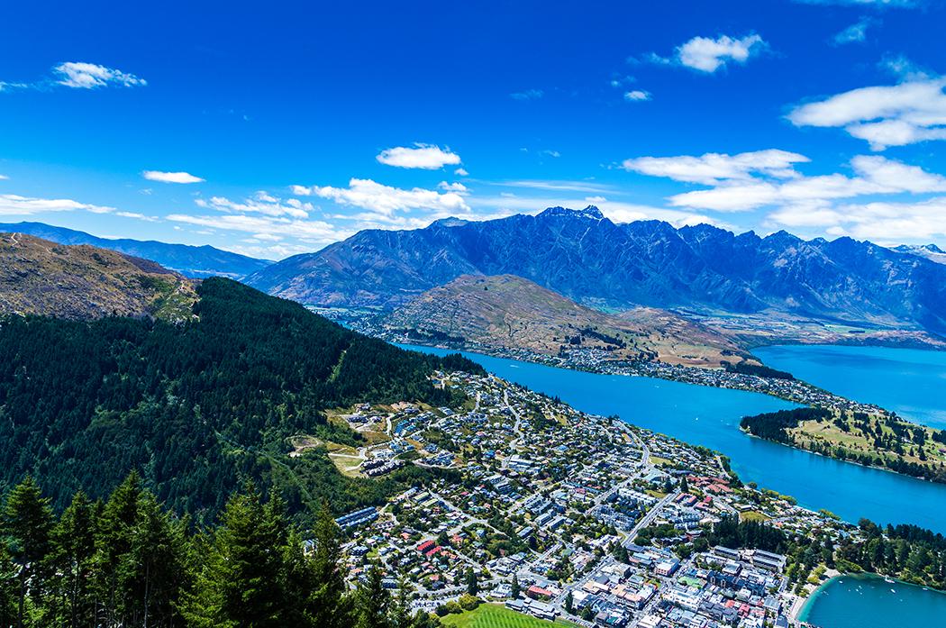 Views over New Zealand’s South Island city, Queenstown