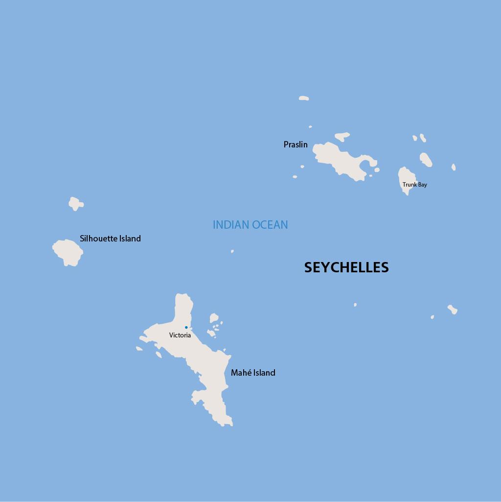 Seychelles vacation map