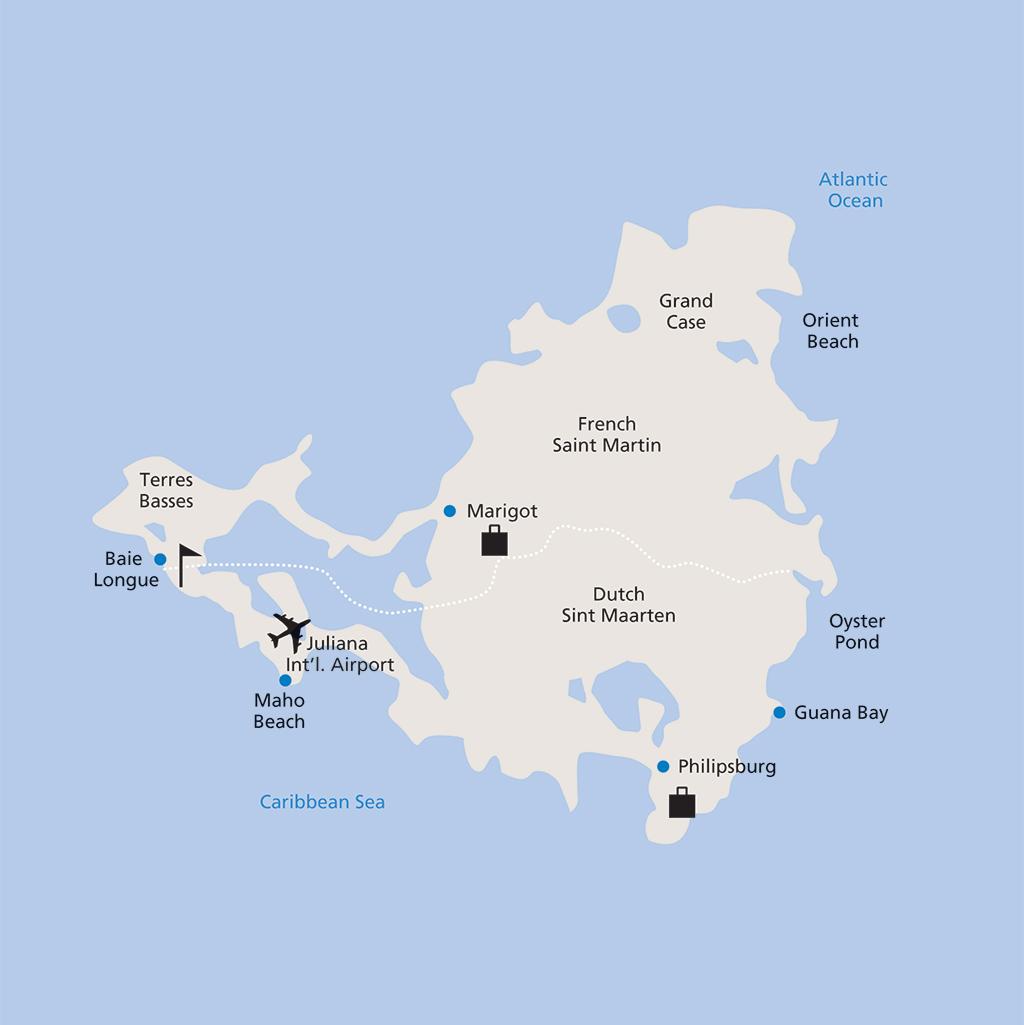 St. Martin/St. Maarten vacation map