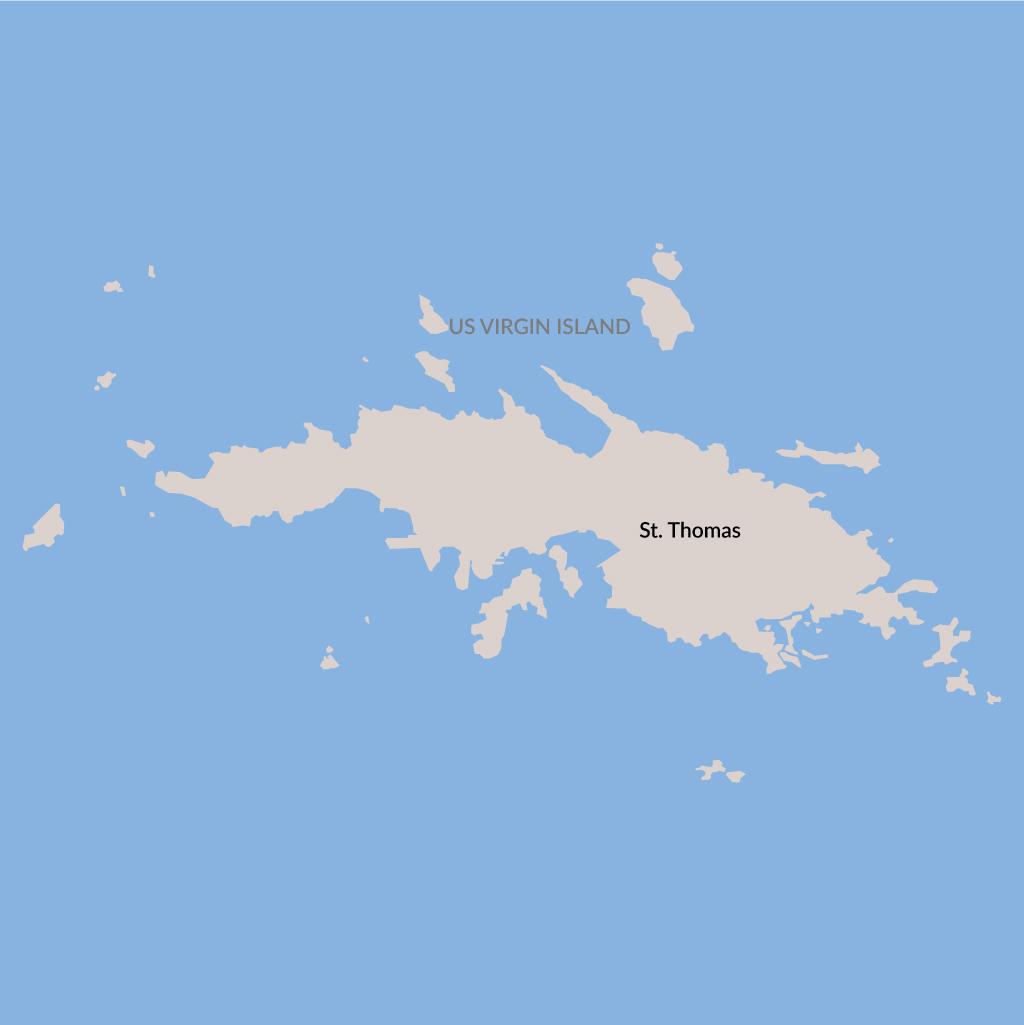 St. Thomas vacations map