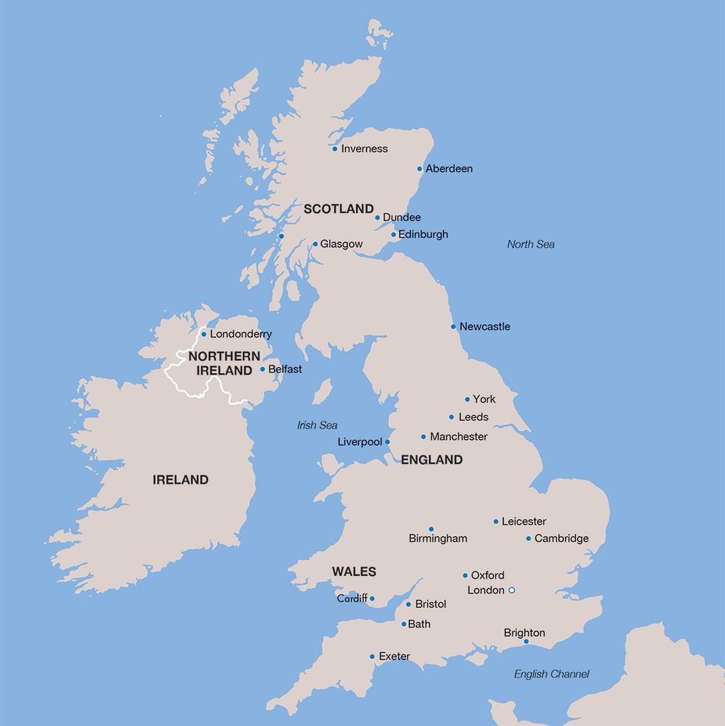 United Kingdom vacation map