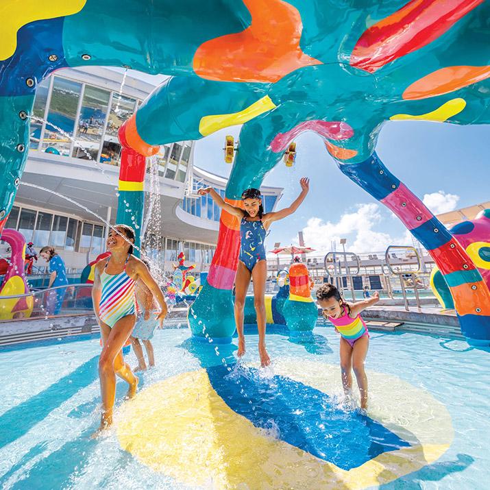 Kids play on a Royal Caribbean cruise ship