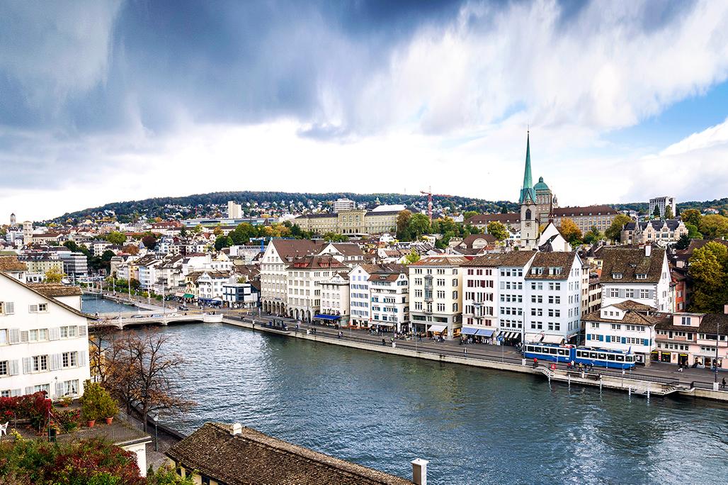 Beautiful views of the Limmat River in Zurich