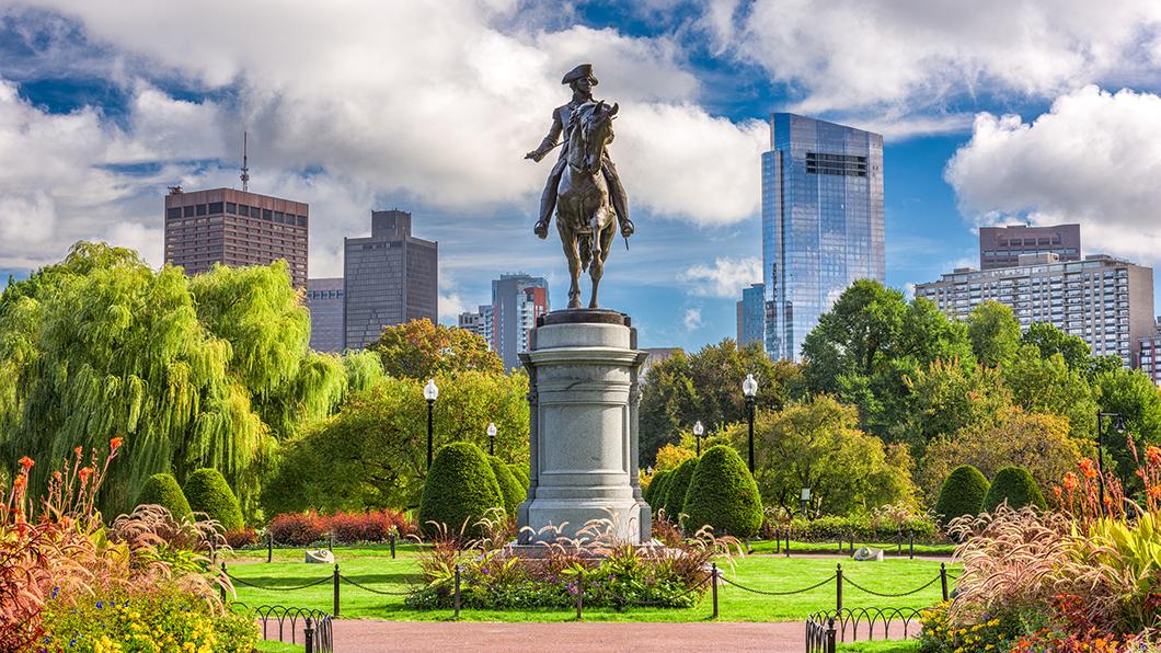 Statue in Boston Commons, a popular vacation attraction