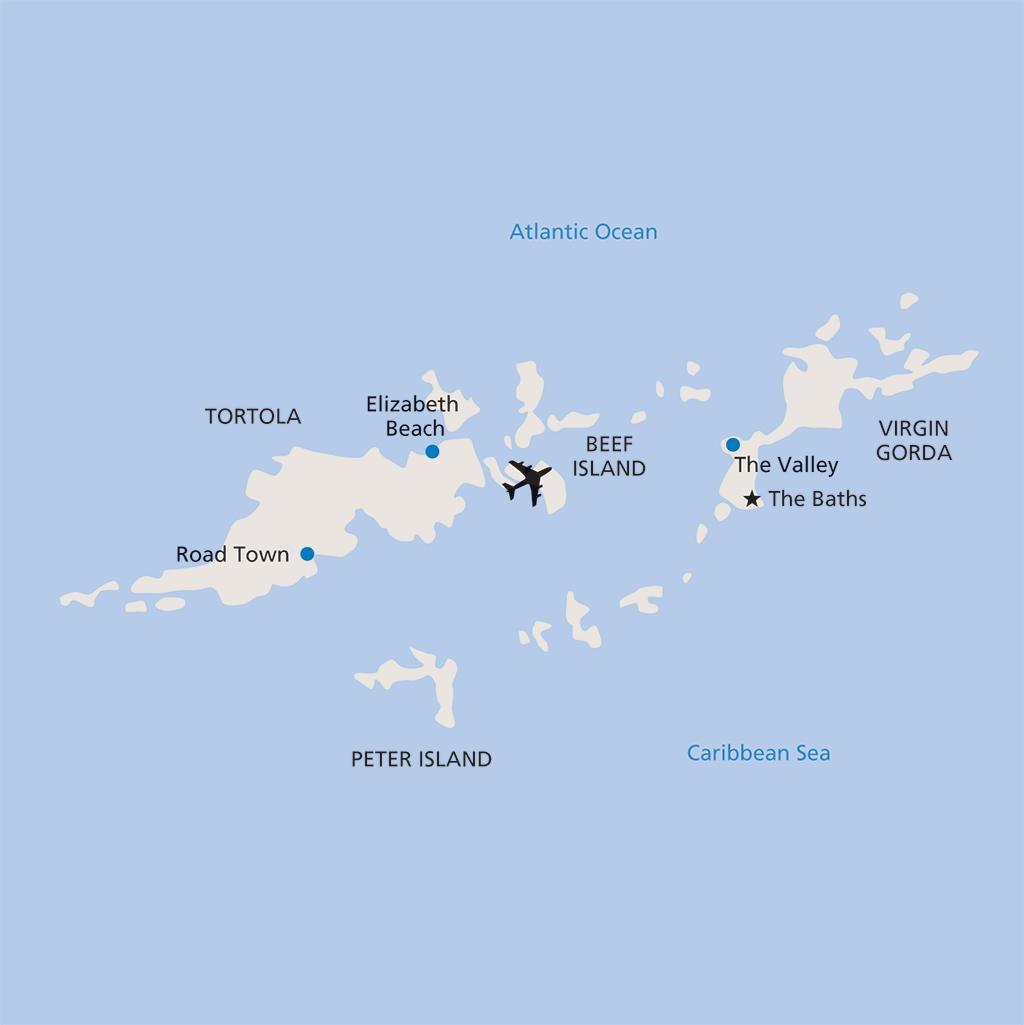 British Virgin Islands vacation map