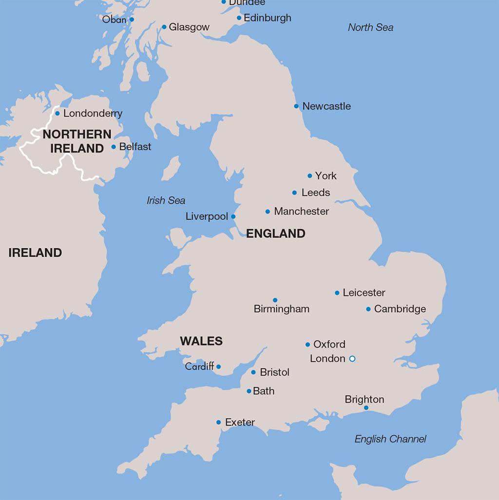England vacation map