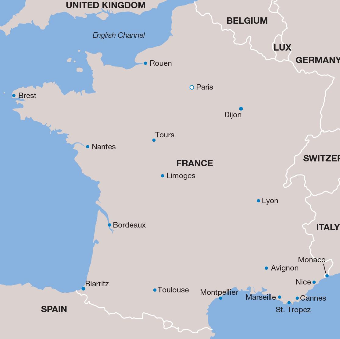 France vacation map